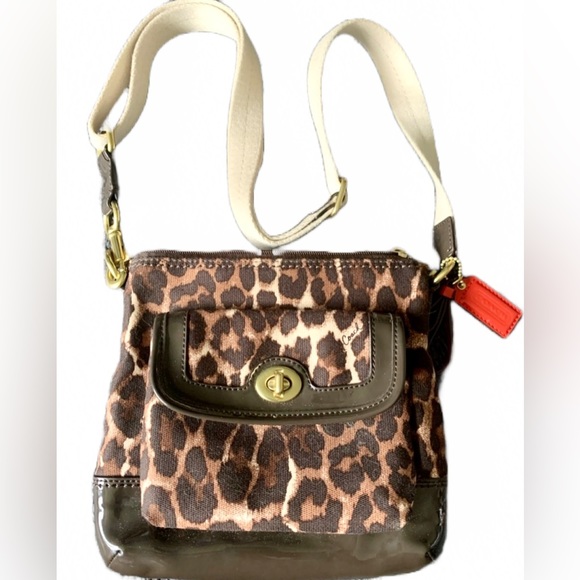 NWOT Coach Park Ocelot Leopard Print Swingpack Crossbody...